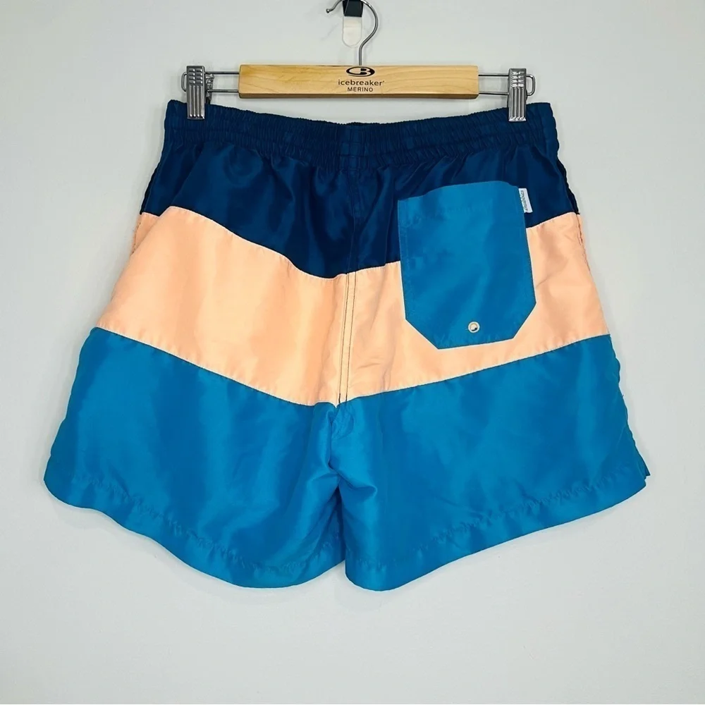 Chubbies Peach Colorblock Lined Swim Trunks L